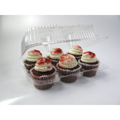 Hot Sale Custom Logo Transparent PET Blister Cupcake Containers